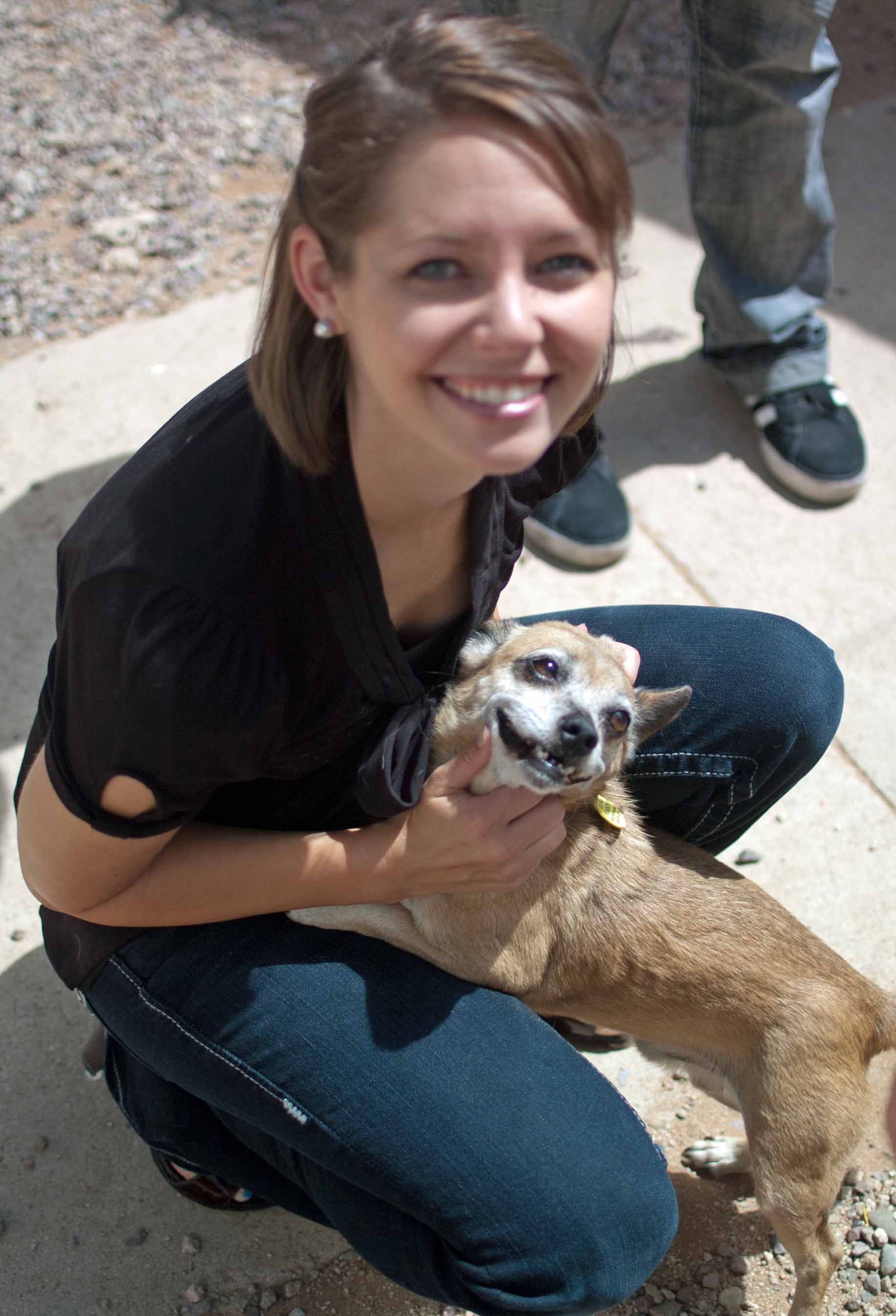 Our Executive Director Lisa Robinson with Rizzo from HOPE Animal Shelter